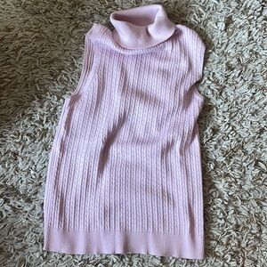 St John Pink Sleeveless Turtleneck